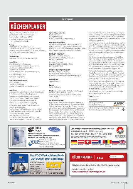 KÜCHENPLANER Ausgabe 01/02-2020 mit dem Sonderteil KÜCHENFERTIGUNG 
