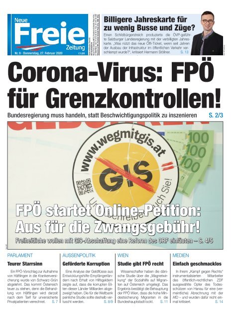 Corona-Virus: FPÖ für Grenzkontrollen!