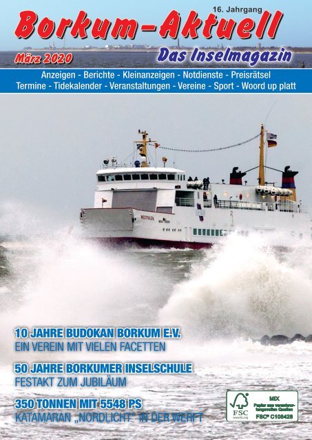März 2020 Borkum-Aktuell - Das Inselmagazin