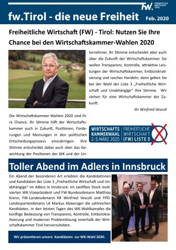 FW Tirol - WK Wahlen 2020
