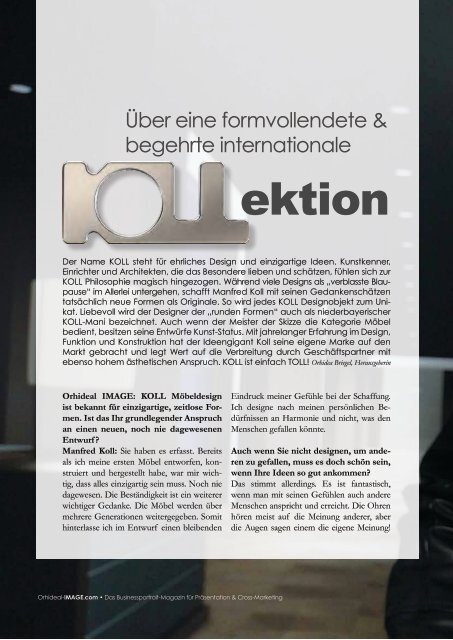 Werner Egerer Egerer Beratung GmbH im Orhideal IMAGE Magazin - Oktober 2020