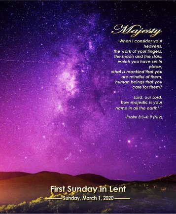 March 1, 2020 Bulletin 1st Sunday in Lent