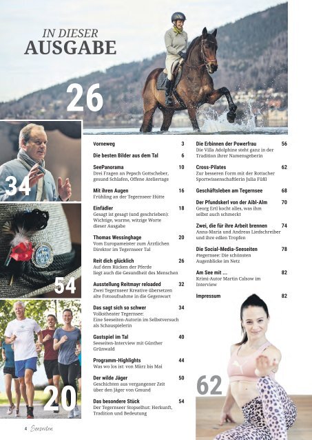 Seeseiten – das Magazin für die Region Tegernsee, Nr. 60, Ausgabe Frühling 2020