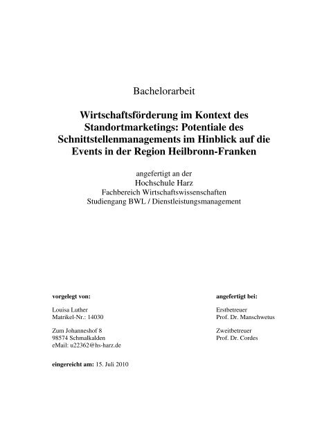 Wirtschaftsförderung im Kontext des Standortmarketings