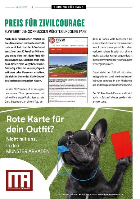 nullsechs Stadionmagazin - Heft 8 2019/20