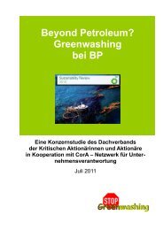 Beyond Petroleum? Greenwashing bei BP - Kritische AktionÃÂ¤re