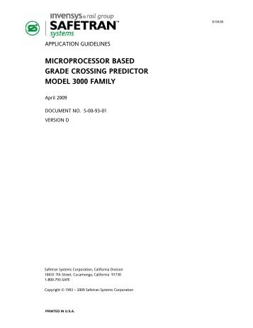 table of contents section title page - Invensys Rail