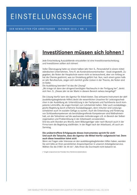 Investitionen müssen sich lohnen ! - Wirtschaftsregion Heilbronn ...