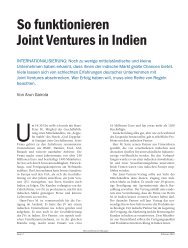 So funktionieren Joint Ventures in Indien - Wirtschaftsregion ...