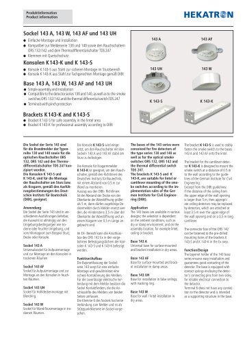 Sockel 143 A, 143 AF, 143 UH und - Hekatron