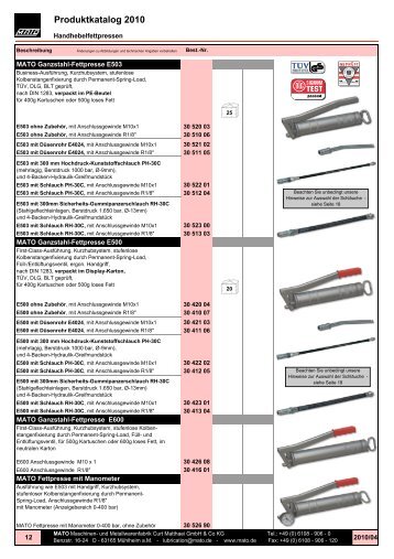 Fettpressen, Abschmierzubehör, Schmiernippel - Kühling & Co. GmbH