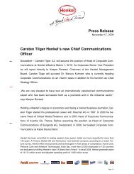 Press Release Carsten Tilger Henkel's new Chief Communications ...