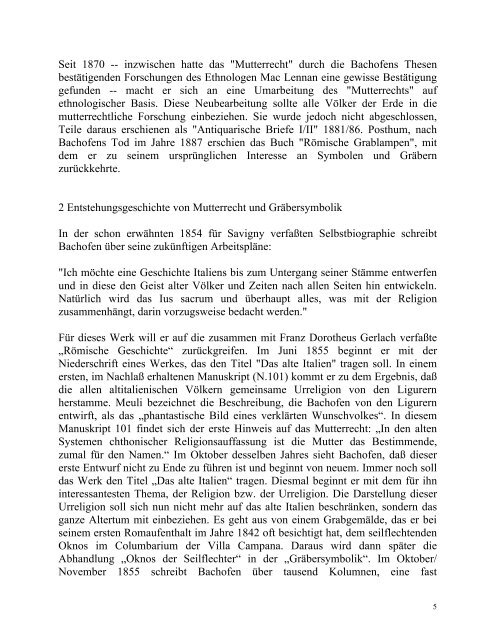 Dr. Georg Doerr:  Johann Jakob Bachofens "Entdeckung" des Mutterrechts -- Vortrag