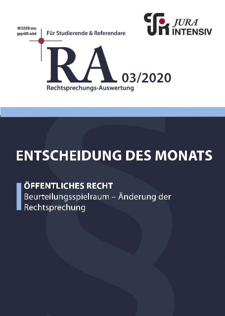 RA 03/2020 - Entscheidung des Monats