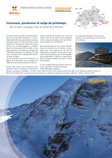 Proposition de la sortie 03.2020 - Ski de haute montagne dans le massif de la Bernina