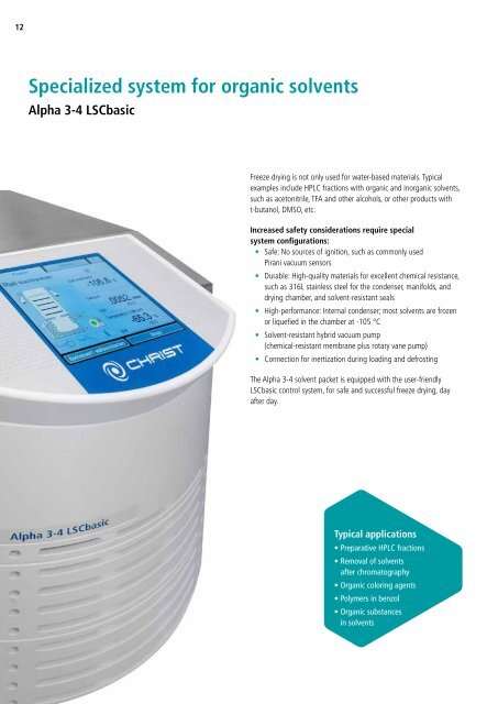 Laboratory Freeze Dryers Routine Applications