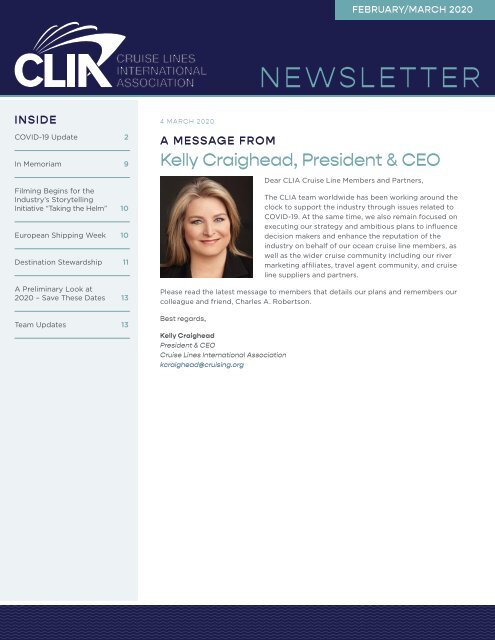 Kelly Craighead - CLIA February-March 2020 Newsletter