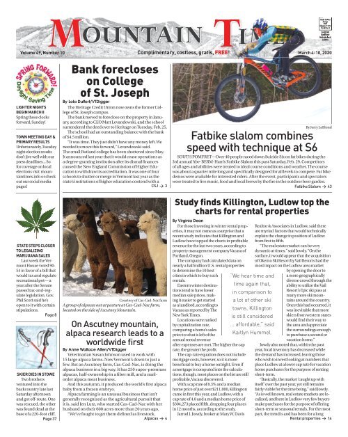 Mountain Times: Volume 49, number 10: March 4-10, 2020
