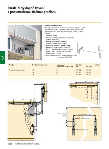 ParalelnÃ­ vÃ½klopnÃ© kovÃ¡nÃ­ s pneumatickou tlaÄnou pruÅ¾inou - Hettich