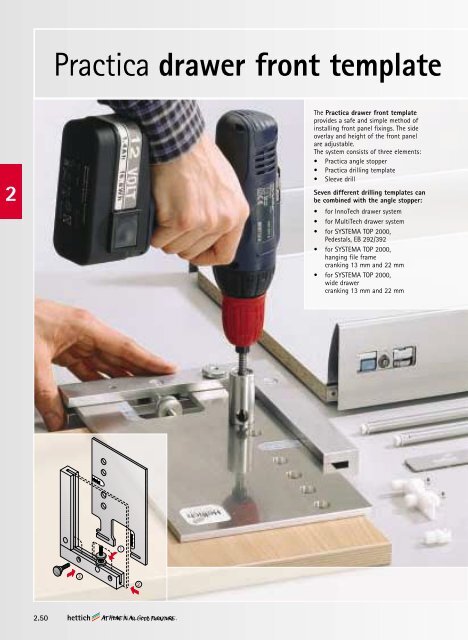 Practica drawer front template - Hettich