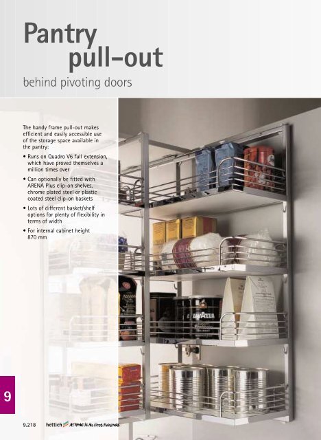 Pantry pull out behind pivoting doors Assembly Hettich