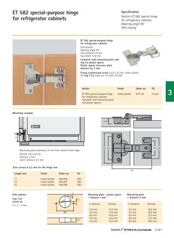 Glass door hinge GT 6000 - Hettich