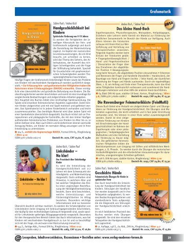 Grafomotorik - Verlag Modernes Lernen