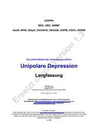 Unipolare Depression Langfassung - Versorgungsleitlinien.de