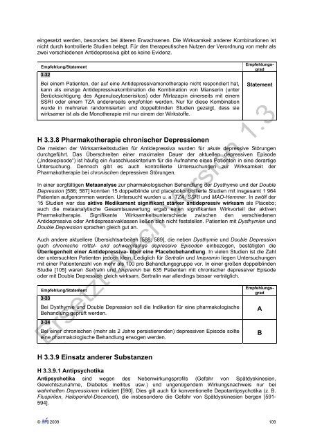 Unipolare Depression Langfassung - Versorgungsleitlinien.de