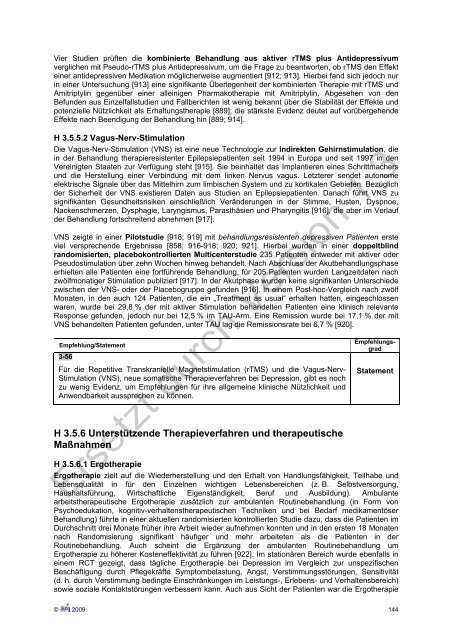 Unipolare Depression Langfassung - Versorgungsleitlinien.de