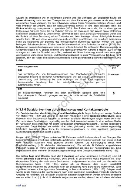 Unipolare Depression Langfassung - Versorgungsleitlinien.de