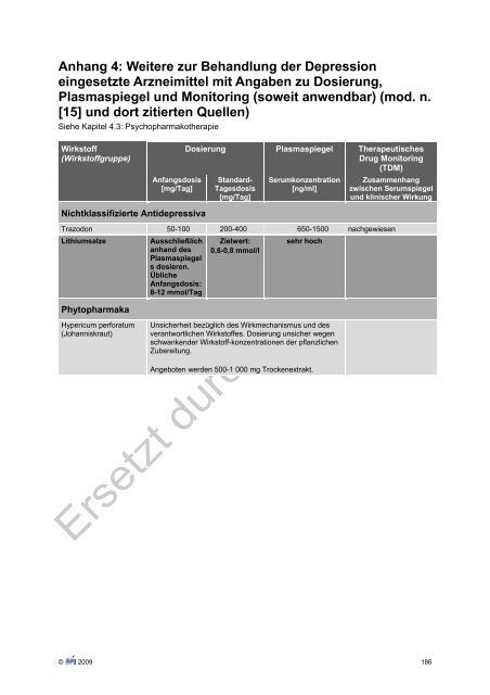 Unipolare Depression Langfassung - Versorgungsleitlinien.de