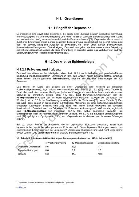 Unipolare Depression Langfassung - Versorgungsleitlinien.de