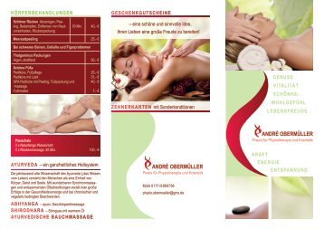 Hotel Sacher Stoiber - Preisliste Kosmetik, Therapie, Wellness