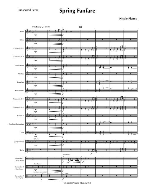 Spring Fanfare Score by Nicole Piunno