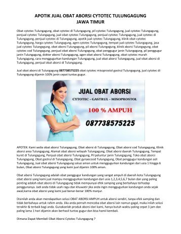 Apotik Jual Obat Aborsi Tulungagung 087738575225 Jual Obat Cytotec Original