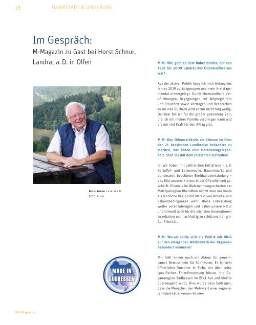 M das Magazin für Wirtschaft und Gesellschaft - Darmstadt No. 01 2020