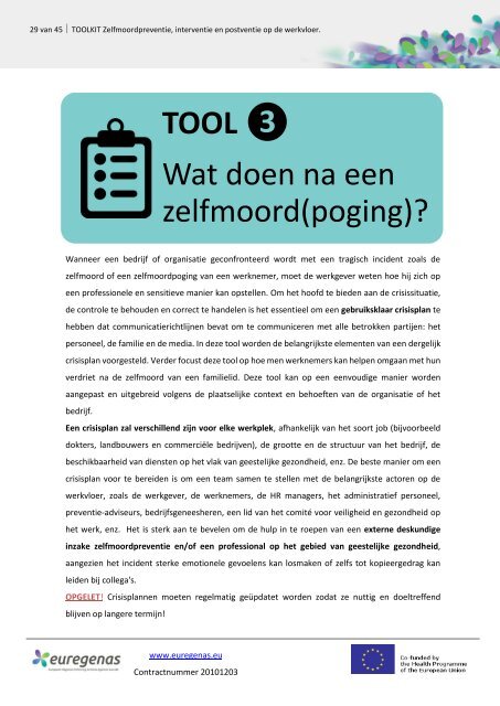 Zelfmoordpreventie, -interventie en -postventie op de werkvloer