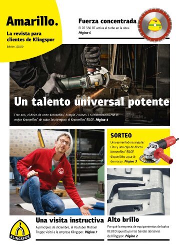 Amarillo. La revista de los clientes de Klingspor Edición 1|2020