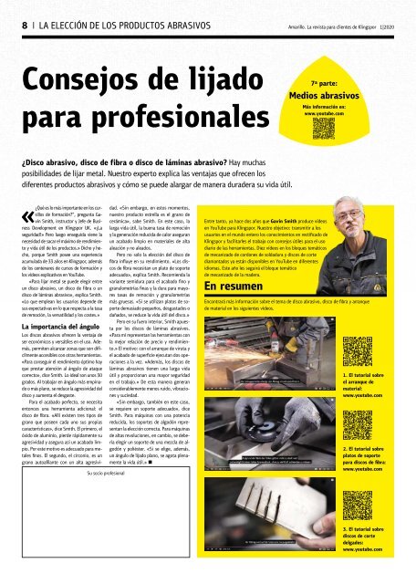 Amarillo. La revista de los clientes de Klingspor Edición 1|2020