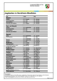 Jagdzeiten in Nordrhein-Westfalen - Wald und Holz NRW