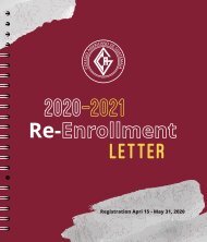 2020-2021 Re-Enrollment Letter