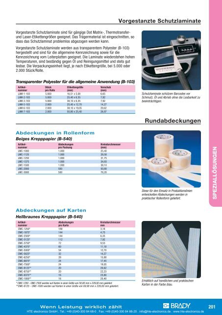 TLS2200 / TLS PC Link? Etiketten-Übersicht nach Größe  - HTE