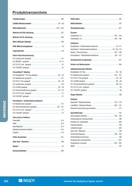 TLS2200 / TLS PC Link? Etiketten-Übersicht nach Größe  - HTE