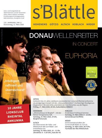 s'Blättle Nr. 11 - Do, 12. März 2020