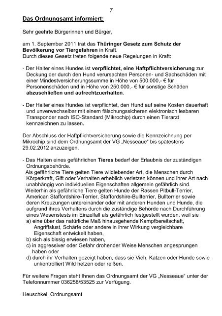 AMTSBLATT VERWALTUNGSGEMEINSCHAFT „Nesseaue“