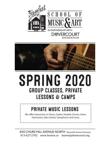 BSOMA Spring 2020 flyer for Music and Arts