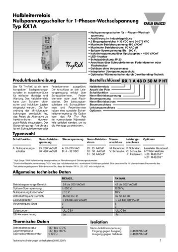 Halbleiterrelais Nullspannungsschalter für 1-Phasen ...