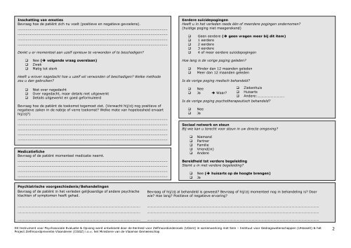 IPEO Instrument voor Psychosociale Opvang en evaluatie