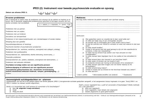 IPEO Instrument voor Psychosociale Opvang en evaluatie